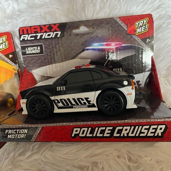 *NIB* (2) Maxx Action Toy Cars: (1) Police Cruiser (1) Dump Truck - Picture 3 of 4